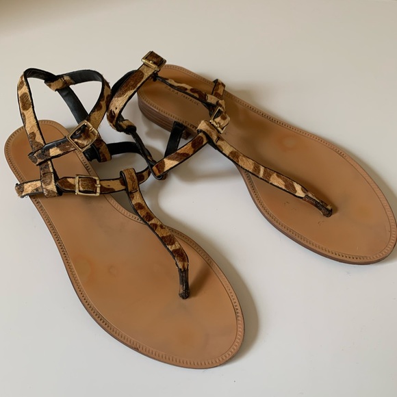 ZARA Animal Print Thong Sandals